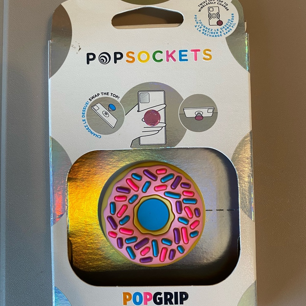 PopSocket Pink and Blue Donut PopGrip